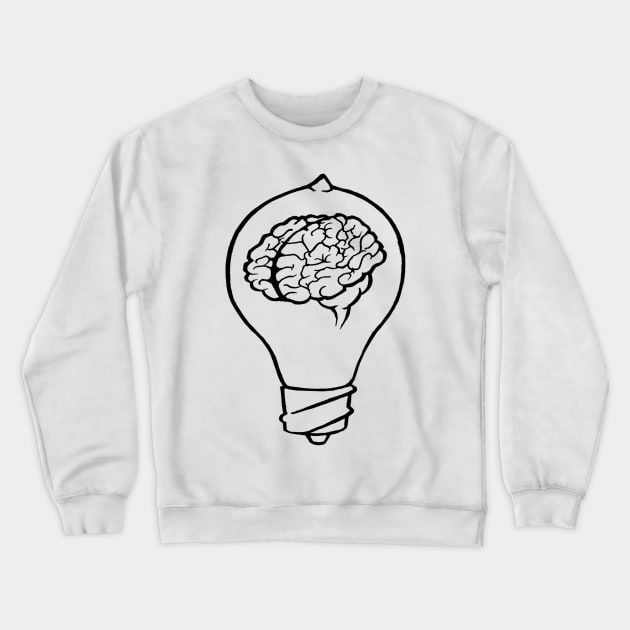 Brain-Bulb Crewneck Sweatshirt by aStR0R0Y